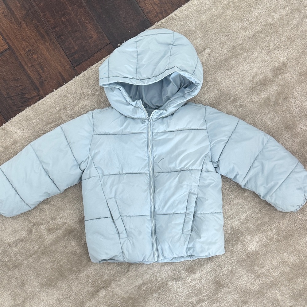 Mango Kids Light Blue Puffer Jacket